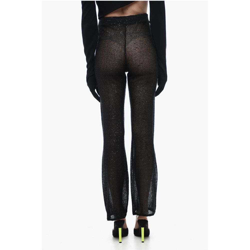 Remain See Through Knitted Pants with Sequines