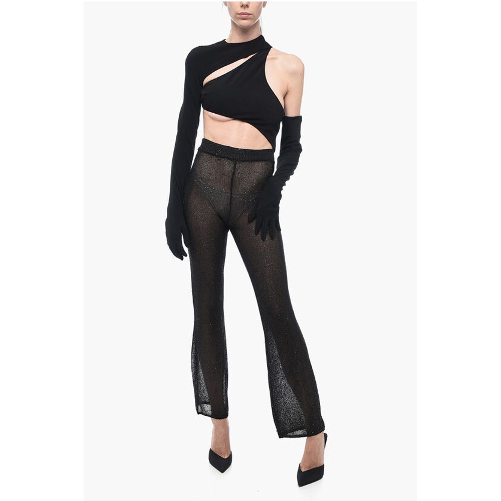 Remain See Through Knitted Pants with Sequines