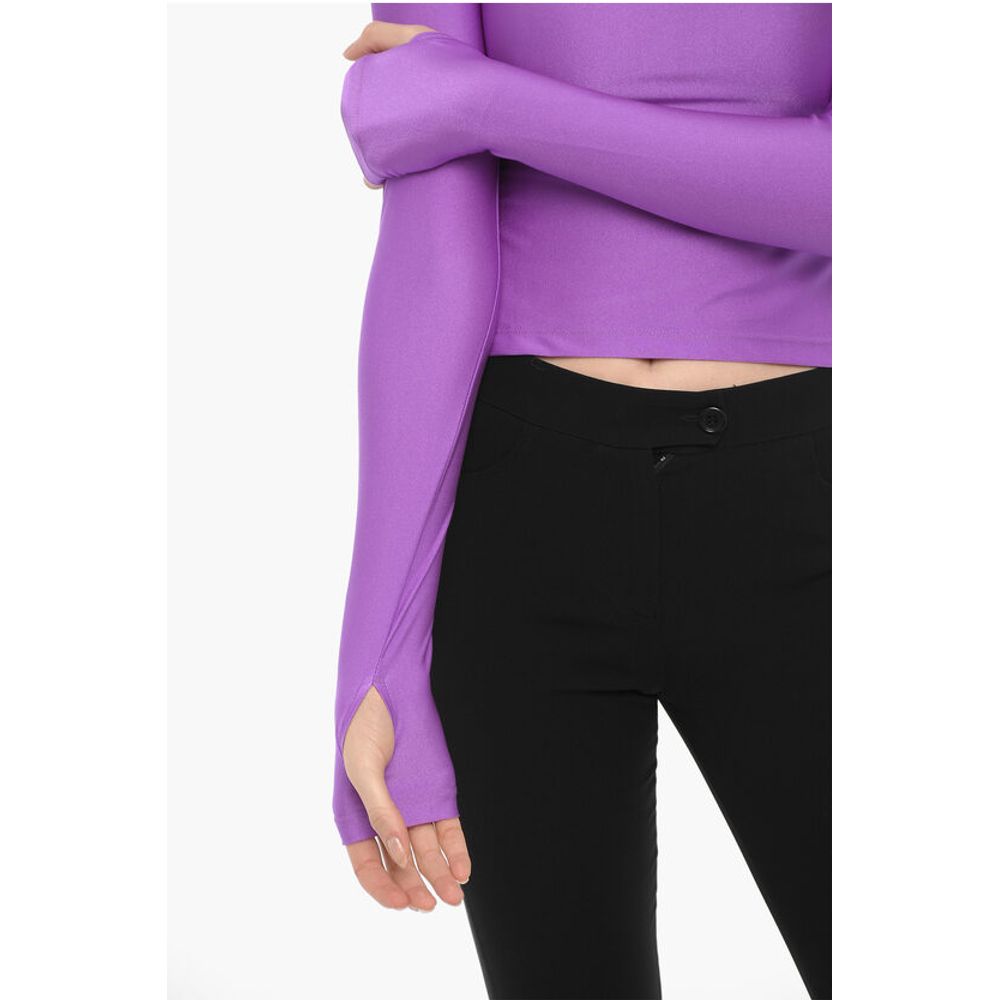 Adriana Hot Couture Turtleneck Top with Rhinestone Logo