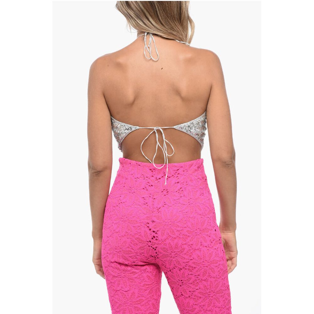 Oséree Sequined Halter Top