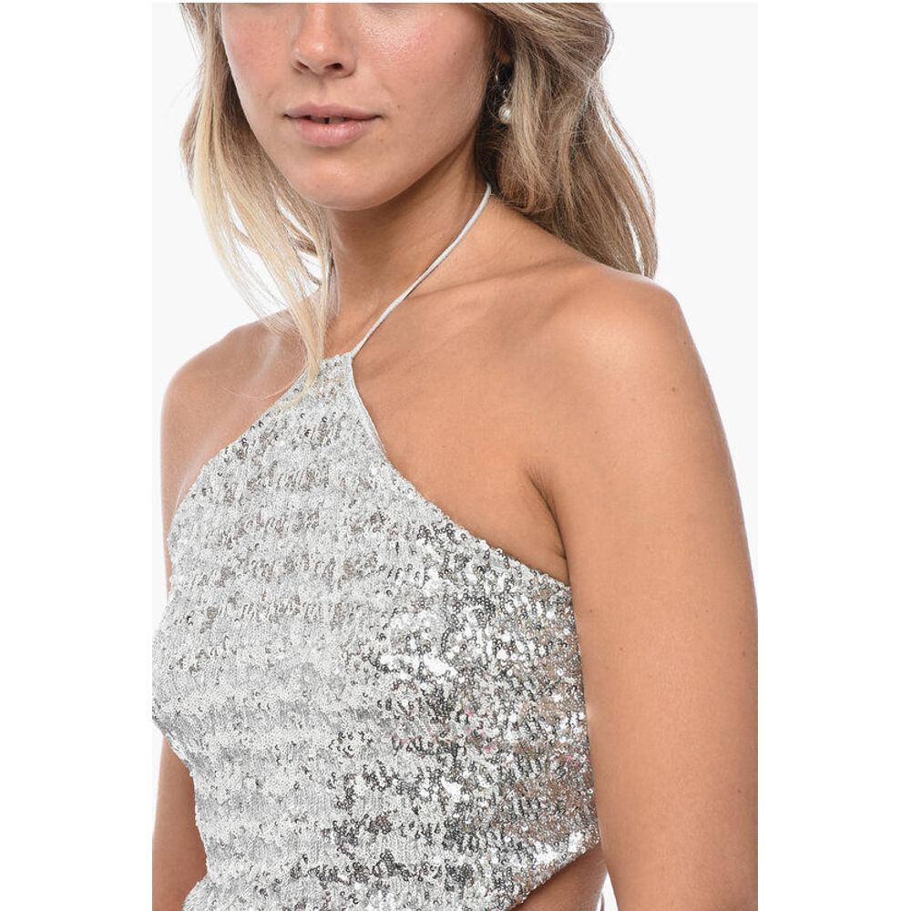 Oséree Sequined Halter Top