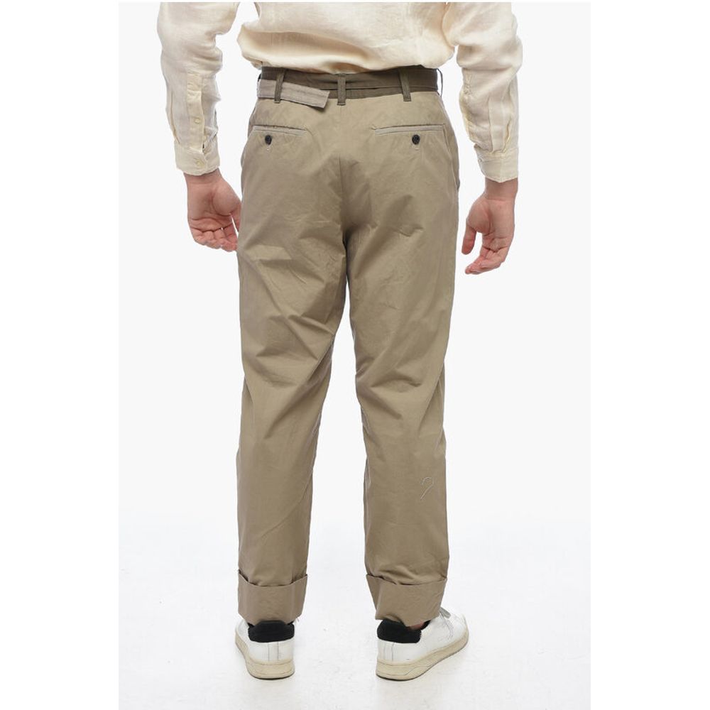 Sacai Belted Chino Pants with Turn-Up Hems
