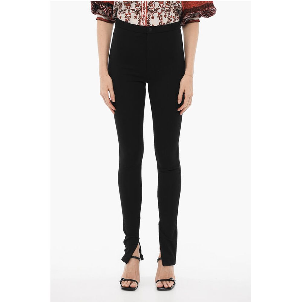 Wardrobe.Nyc High-Waisted Stretch Fabric Pants with Ankle Zip