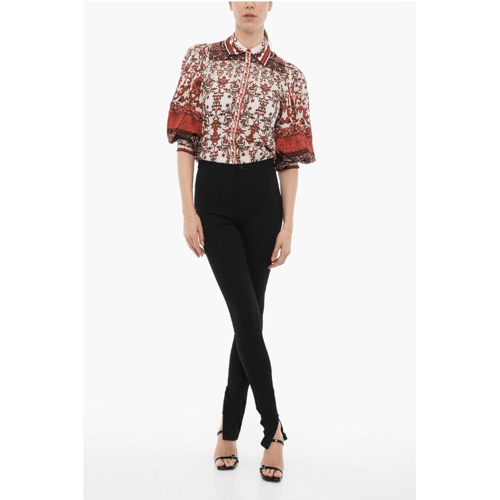 Wardrobe.Nyc High-Waisted Stretch Fabric Pants with Ankle Zip