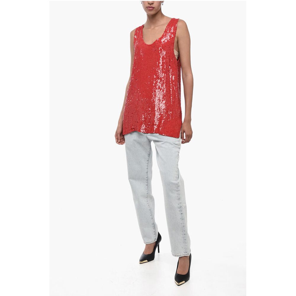 Parosh Sequined Tank Top