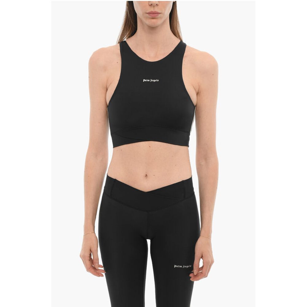 Palm Angels Active Crop Top with Contrasting Logo