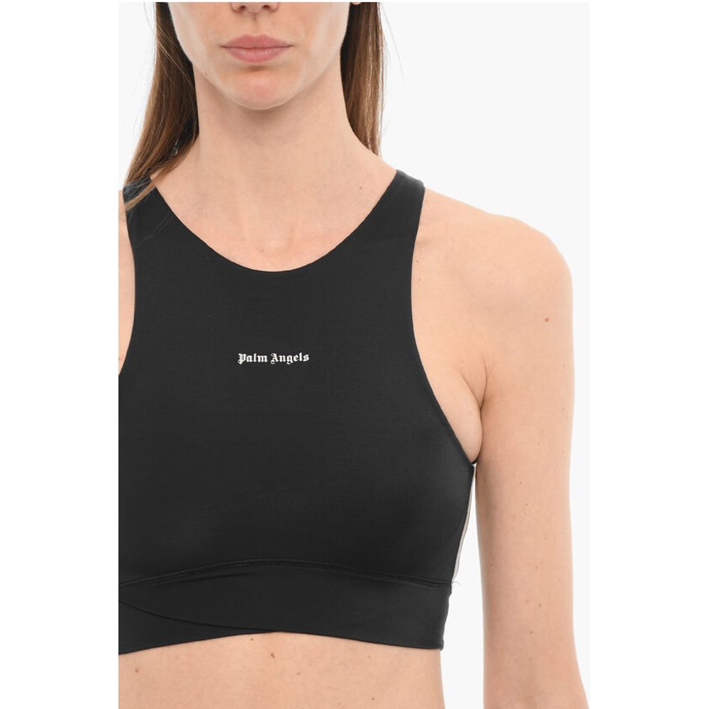 Palm Angels Active Crop Top with Contrasting Logo