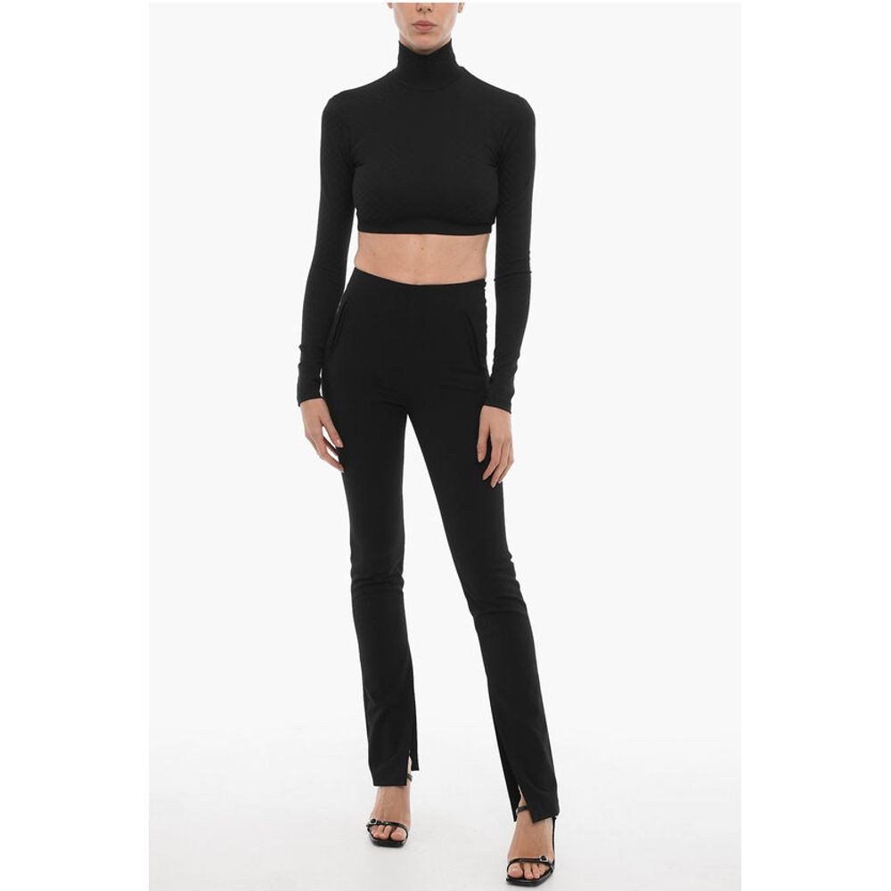 Ambush All-Over Monogram Turtle-neck Crop Top