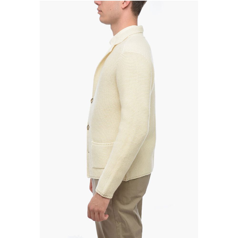Altea Virgin Wool Cardigan with Patch Pockets