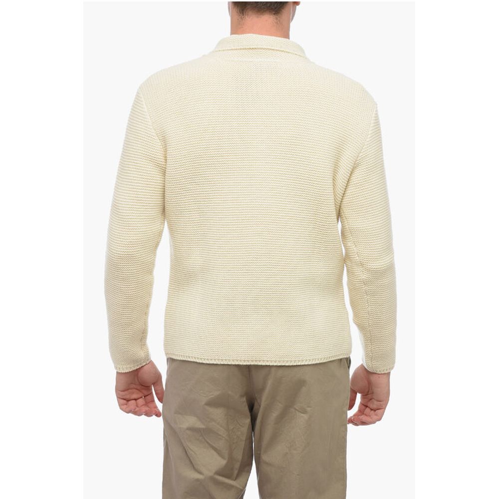 Altea Virgin Wool Cardigan with Patch Pockets