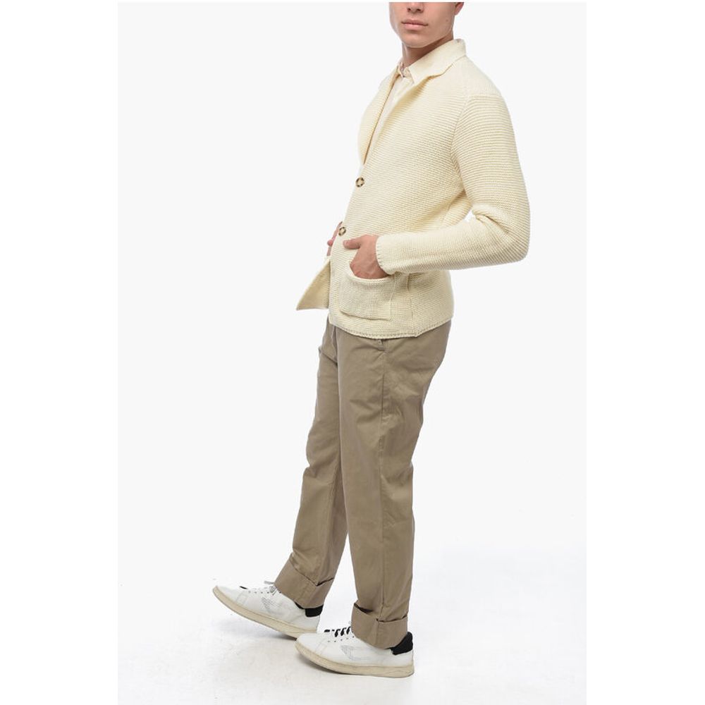 Altea Virgin Wool Cardigan with Patch Pockets