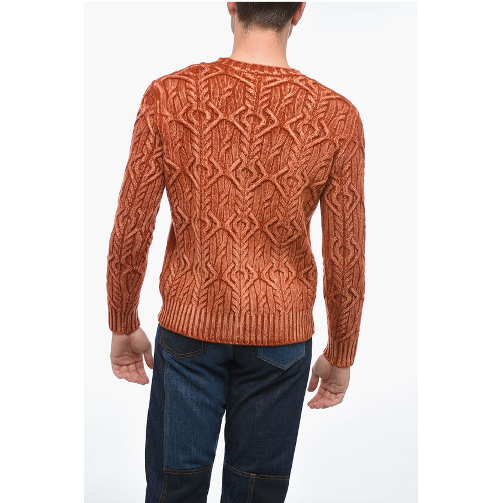 Altea Crew Neck TRECCIA Aran Virgin Wool Sweater