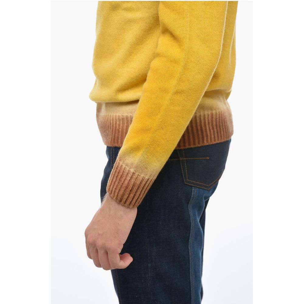 Altea Crew Neck Virgin Wool Sweater with Degradè Bottom