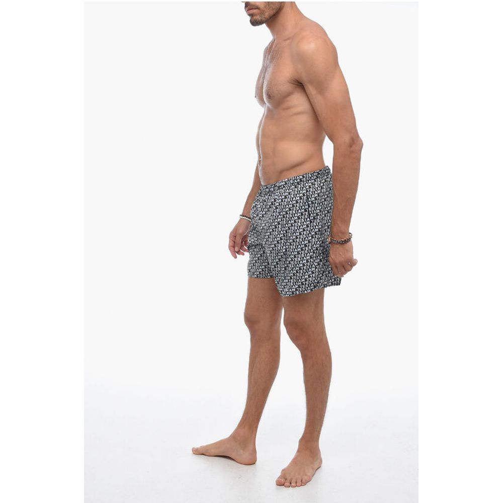 Yes I Am Allover Logo Print Boxer Swimsuit