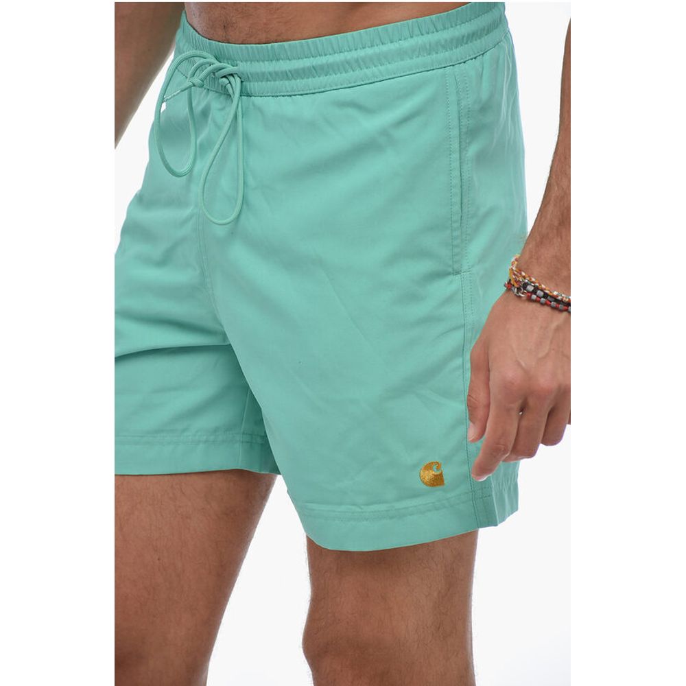 Carhartt Wip Solid Color CHASE Swim Shorts with 3 Pockets