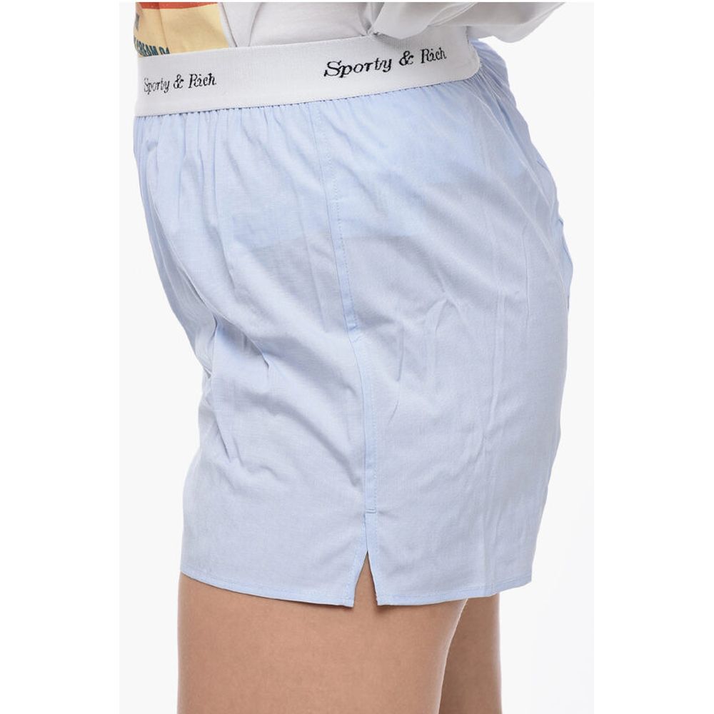 Sporty & Rich Shorts CASSIE WOMAN in Tinta Unita con Banda Elastica Logata