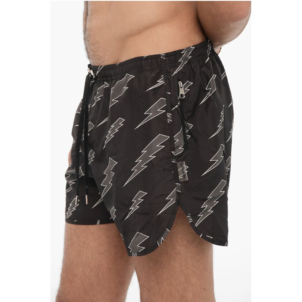 Neil Barrett All Over Thunderbolt Printed Swim Shorts