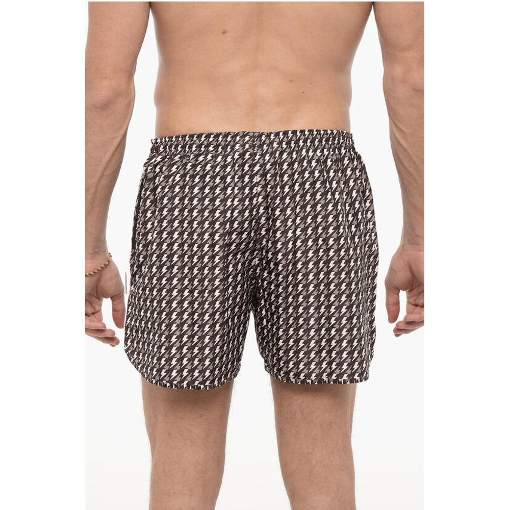 Neil Barrett All Over Thunderbolt Printed Swim Shorts