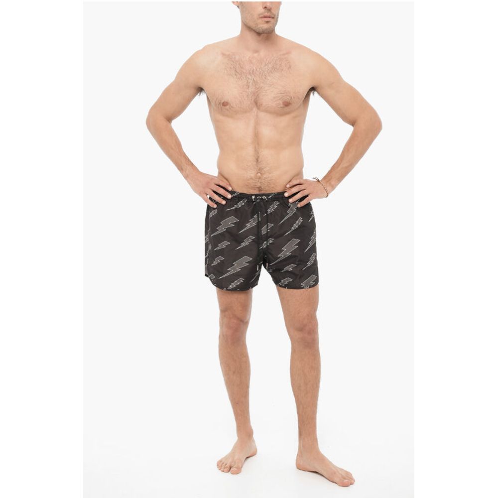 Neil Barrett All Over Thunderbolt Printed Swim Shorts