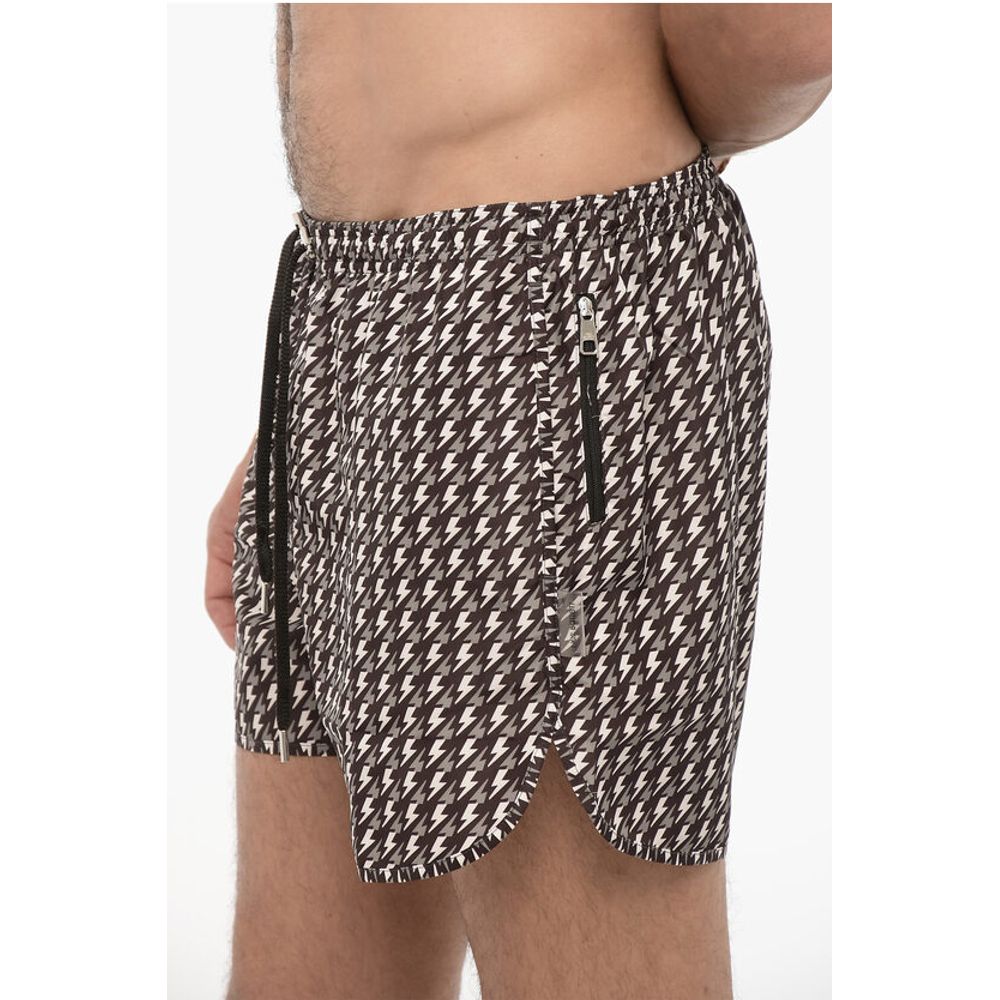 Neil Barrett All Over Thunderbolt Printed Swim Shorts