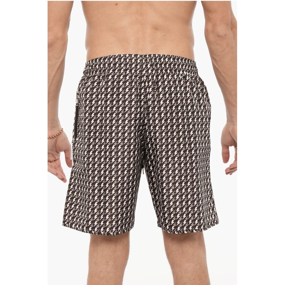 Neil Barrett All Over Thunderbolt Printed Swim Shorts