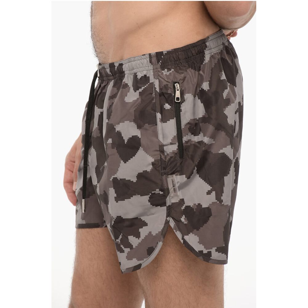 Neil Barrett Camouflage Motif Slim Fit Swim Shorts