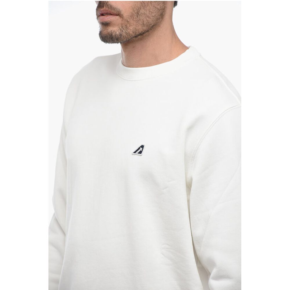 Autry Embroidered Logo Brushed Cotton Crewneck Sweatshirt