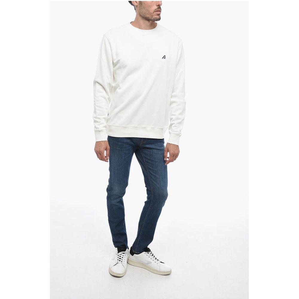 Autry Embroidered Logo Brushed Cotton Crewneck Sweatshirt
