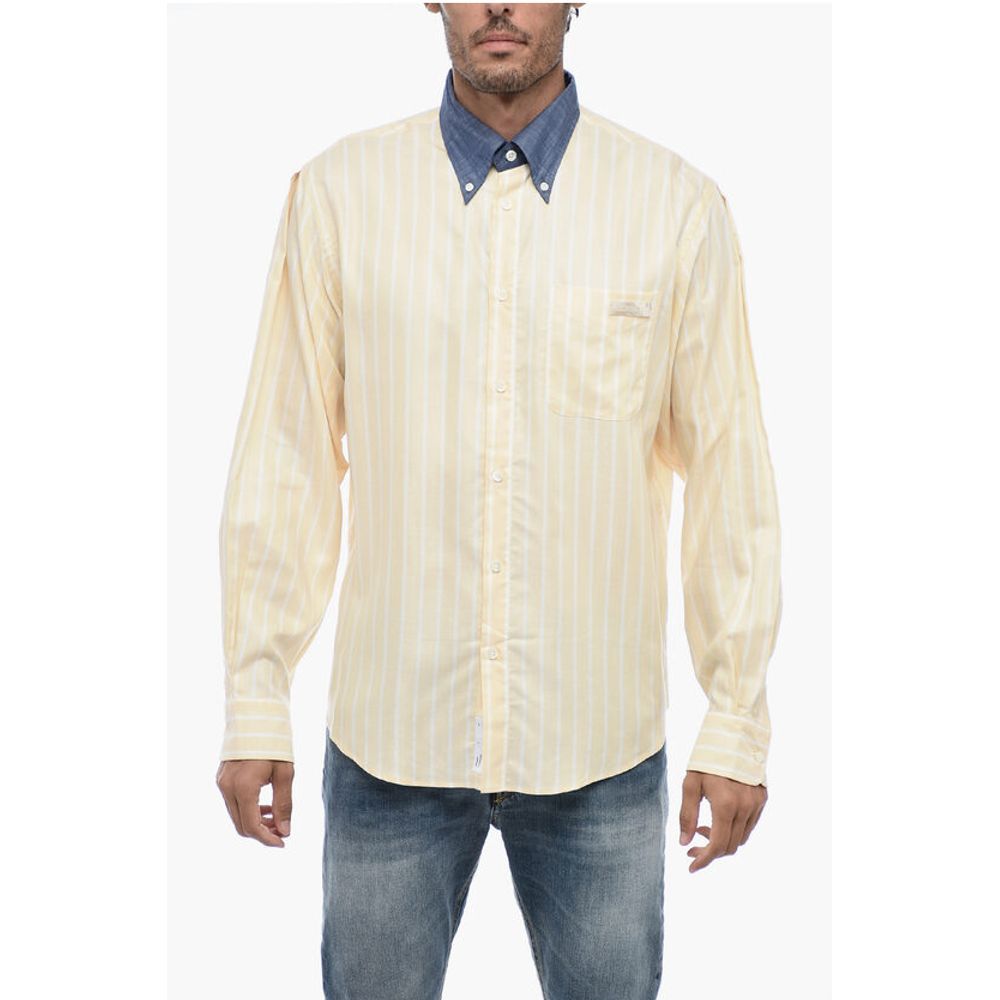 4SDesigns Button Down Awning Striped Shirt