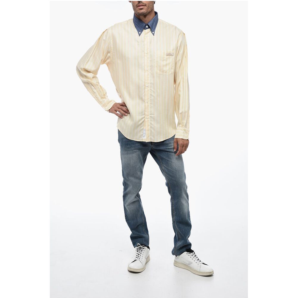 4SDesigns Button Down Awning Striped Shirt