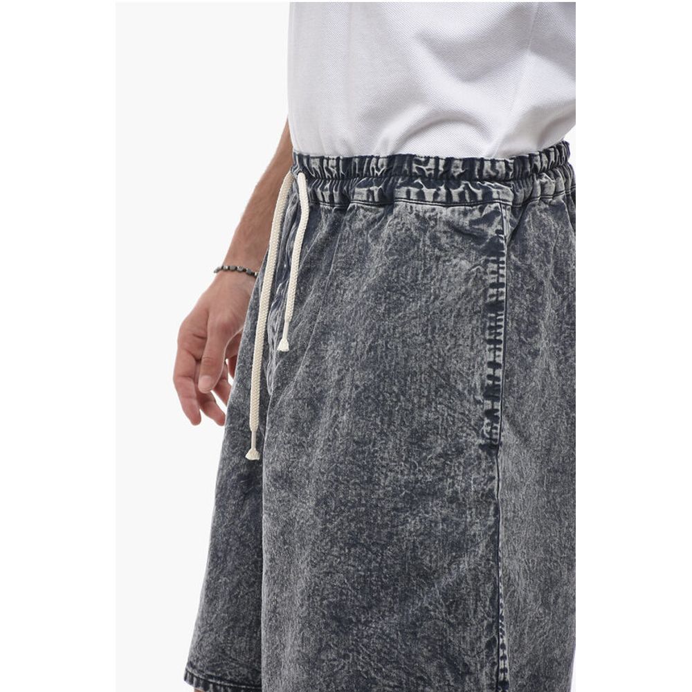 J.Press Denim Wide-leg Shorts with Drawstring