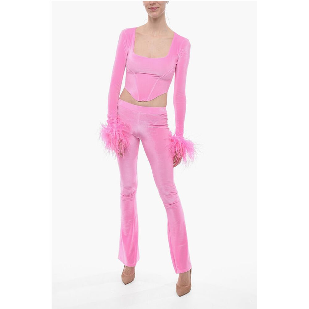 Adriana Hot Couture Boot Cut Chenille Pants with Side logo