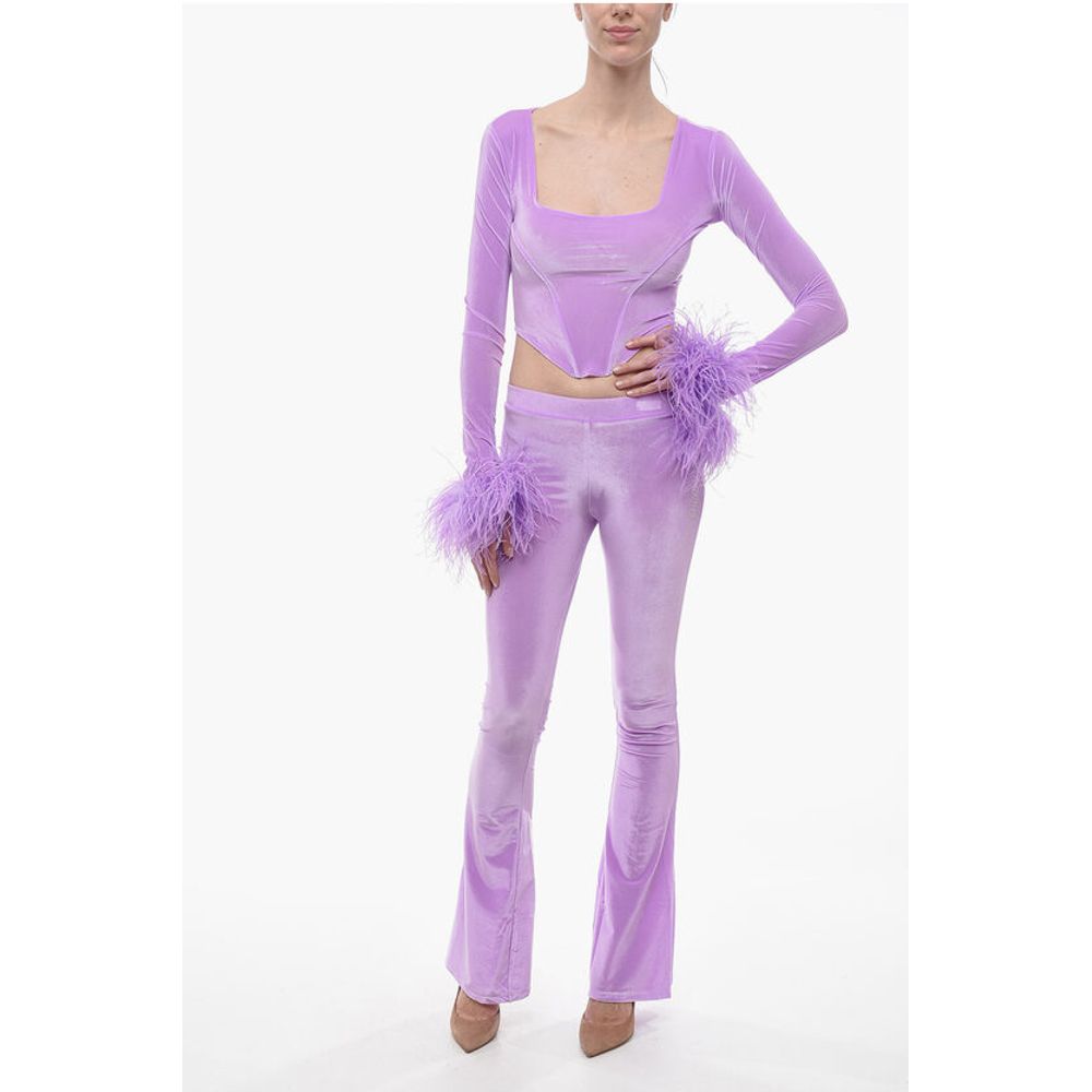 Adriana Hot Couture Boot Cut Chenille Pants with Side logo