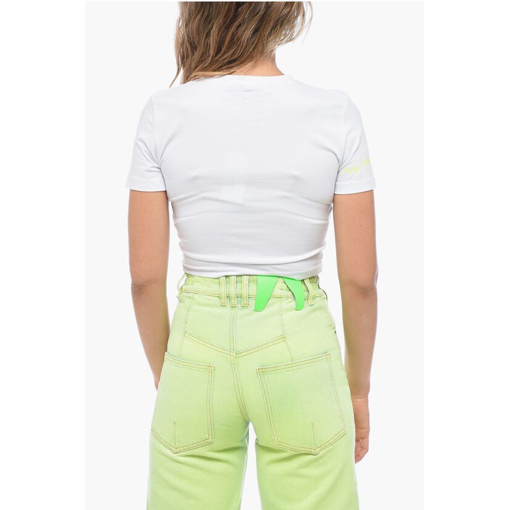 Adriana Hot Couture Rhinestoned GLITTER TATTOO Cropped Fit T-Shirt