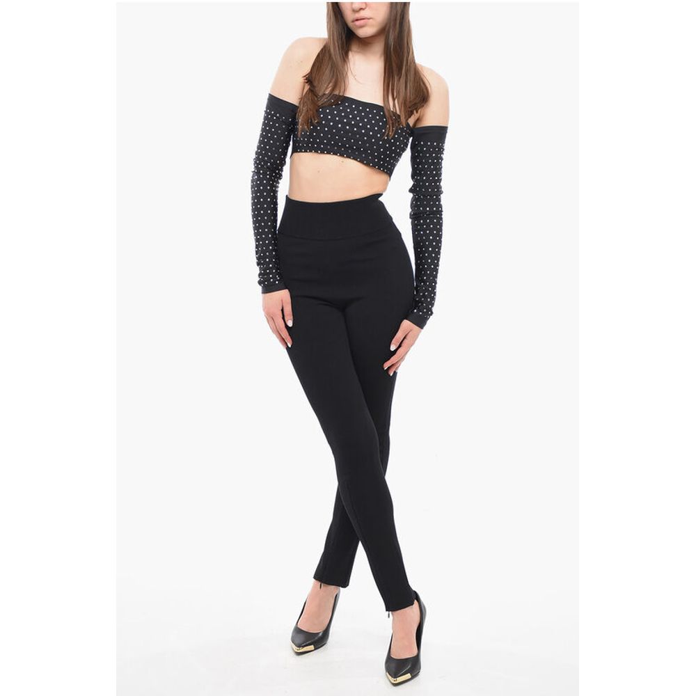 The Andamane Long Sleeved Crop Top With Rhinestones
