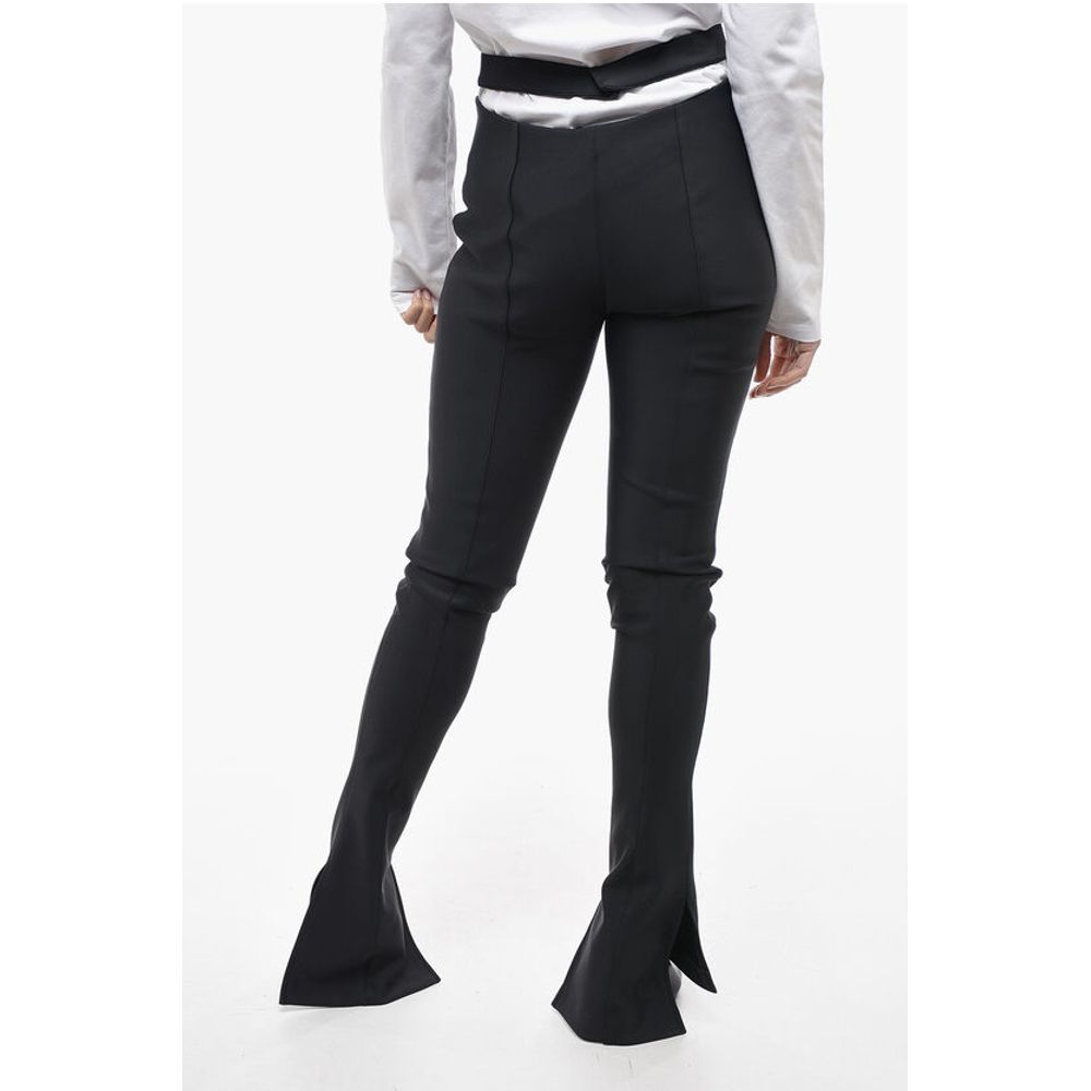 Mugler Elasticated Flared Pants with Cut Out Detail
