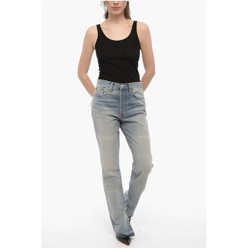 RE/DONE Straight Leg Jeans with Ankle Slit 20cm