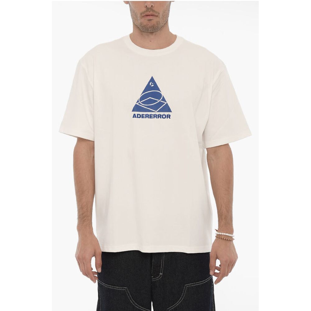 Ader Error Solid Color Crew-neck T-Shirt with Contrasting Logo