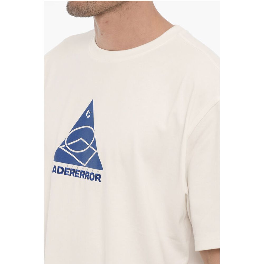Ader Error Solid Color Crew-neck T-Shirt with Contrasting Logo
