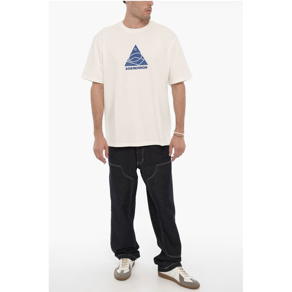 Ader Error Solid Color Crew-neck T-Shirt with Contrasting Logo