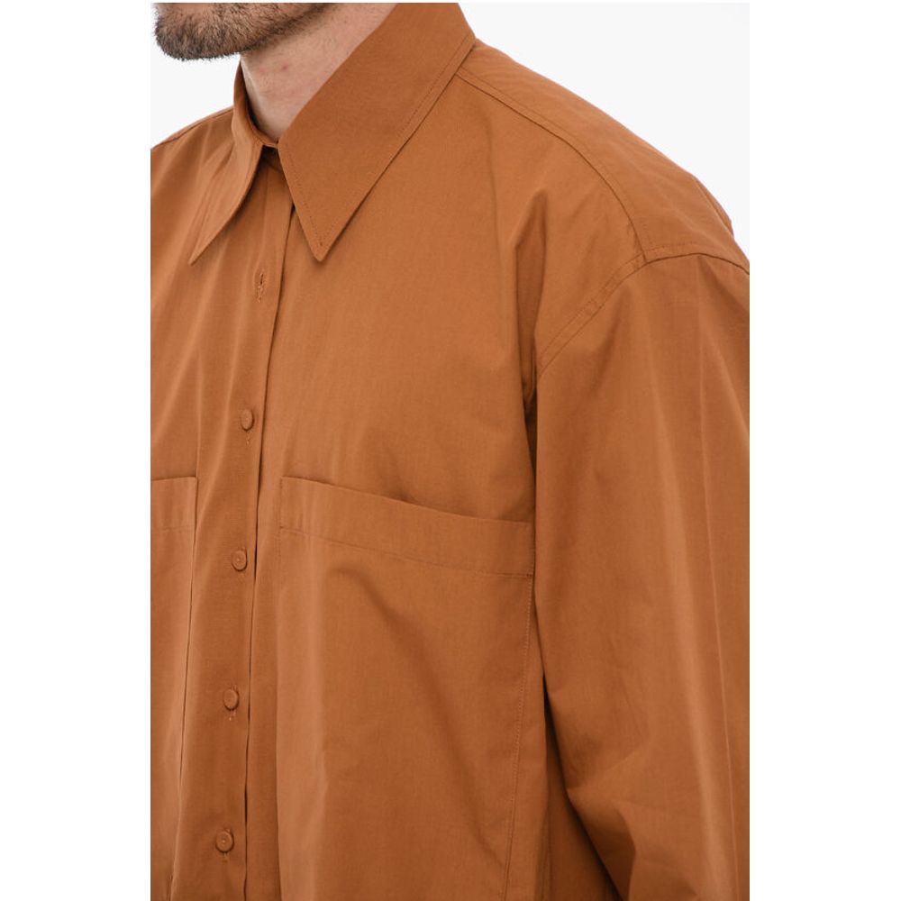 Classic Collar Cotton Shirt with Double Breast Pockets