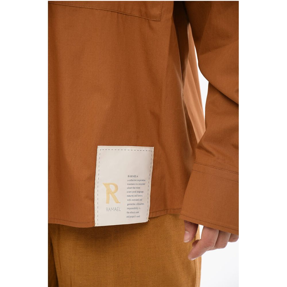 Classic Collar Cotton Shirt with Double Breast Pockets