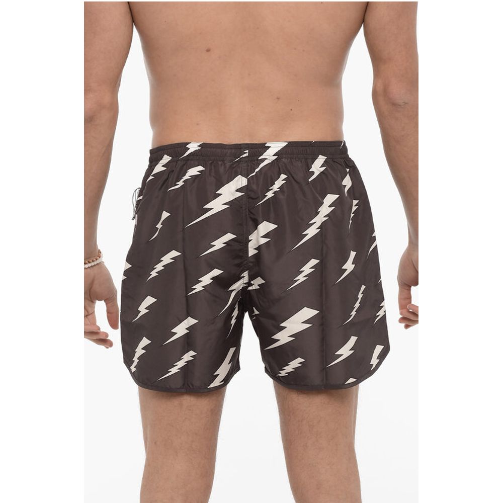 Neil Barrett Slim Fit All-Over Monogram RAIN Swim Shorts