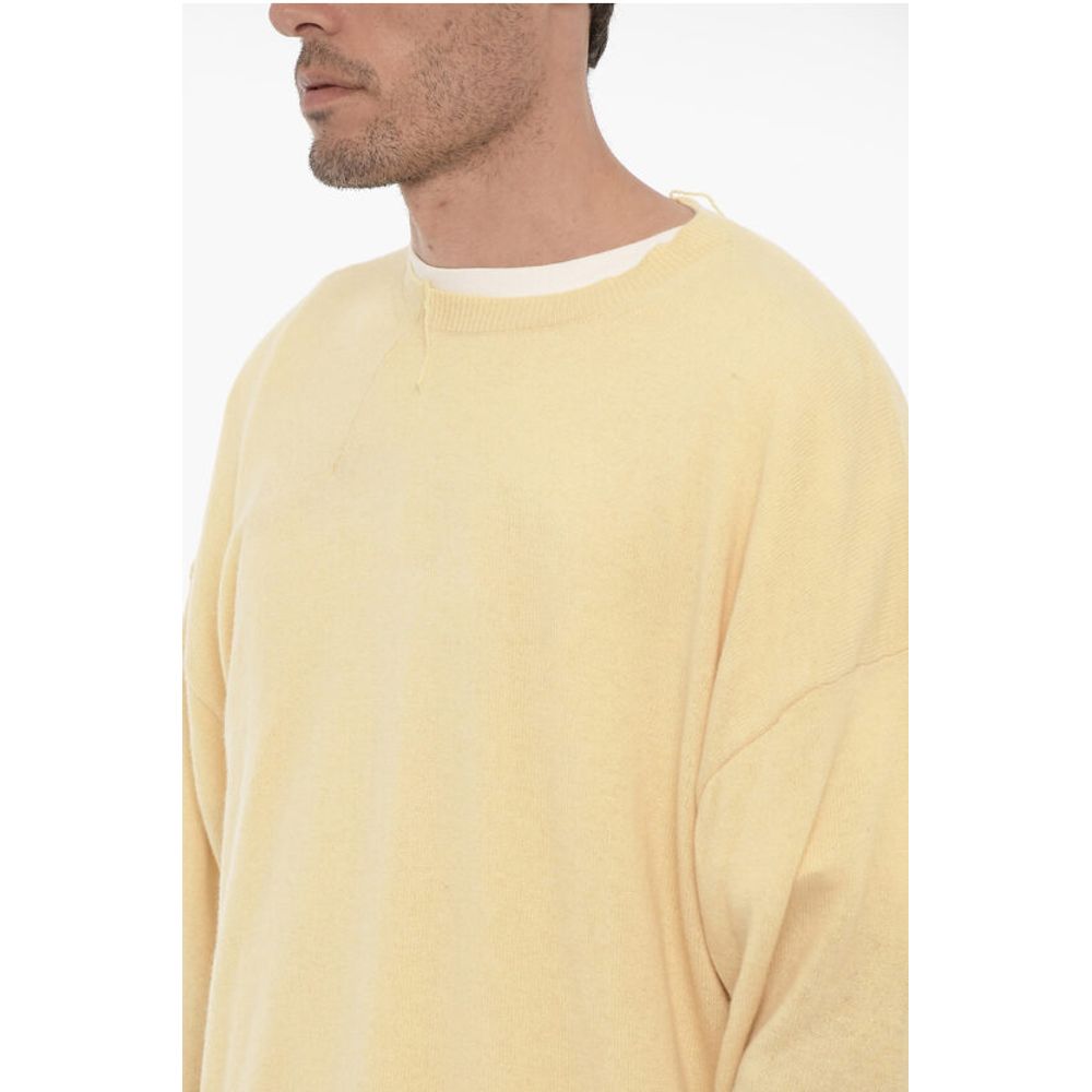 Vintage Effect Cashmere Blend Crew-neck Sweater