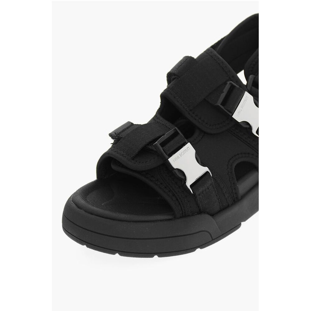 Neil Barrett LI-NING Solid Color Double Buckle Sandals with Socks