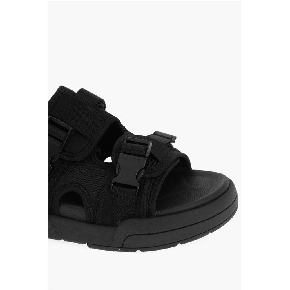 Neil Barrett LI-NING Solid Color Double-Buckle Sandals with Socks