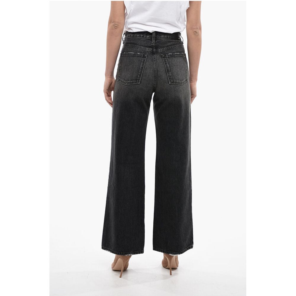 Amiri Wide Fit High Rise Jeans With Distressed Details 27cm