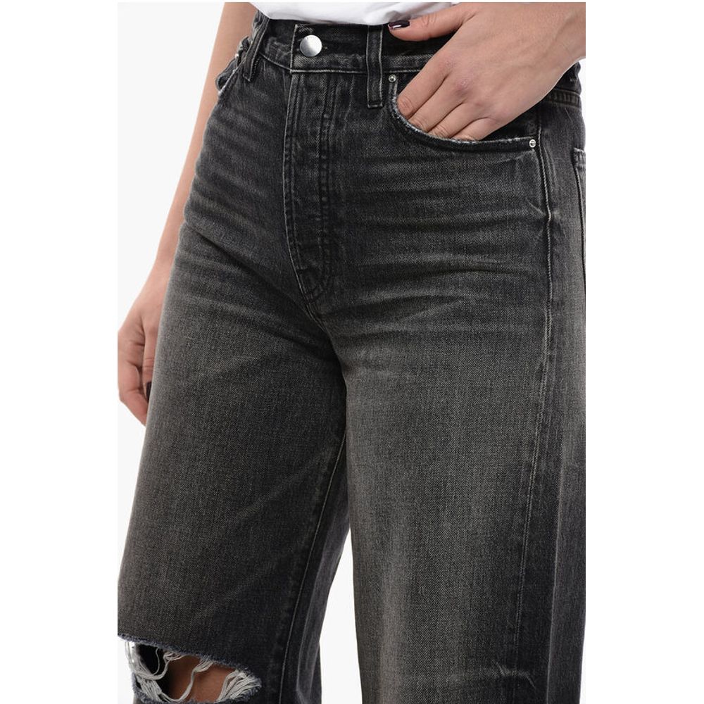 Amiri Wide Fit High Rise Jeans With Distressed Details 27cm
