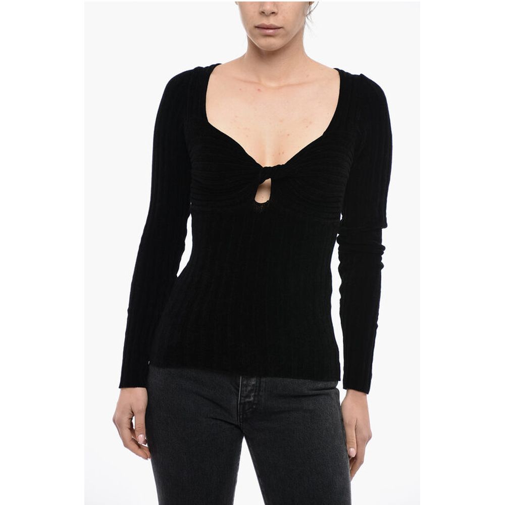 MSGM Ribbed Chenille Top With Twisted Detail