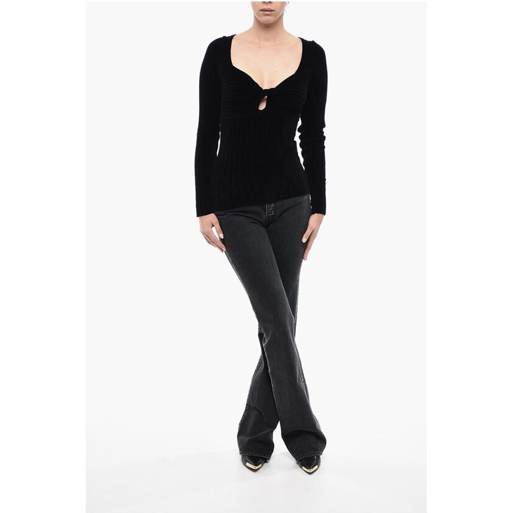 MSGM Ribbed Chenille Top With Twisted Detail
